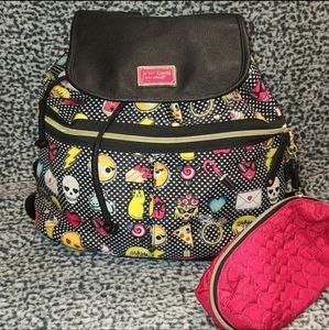 Betsey Johnson Emoji backpack & Pouch